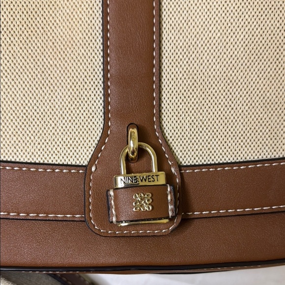 Nine West Brown and Cream Crossbody Bag with Adjustable Strap - Picture 4 of 13